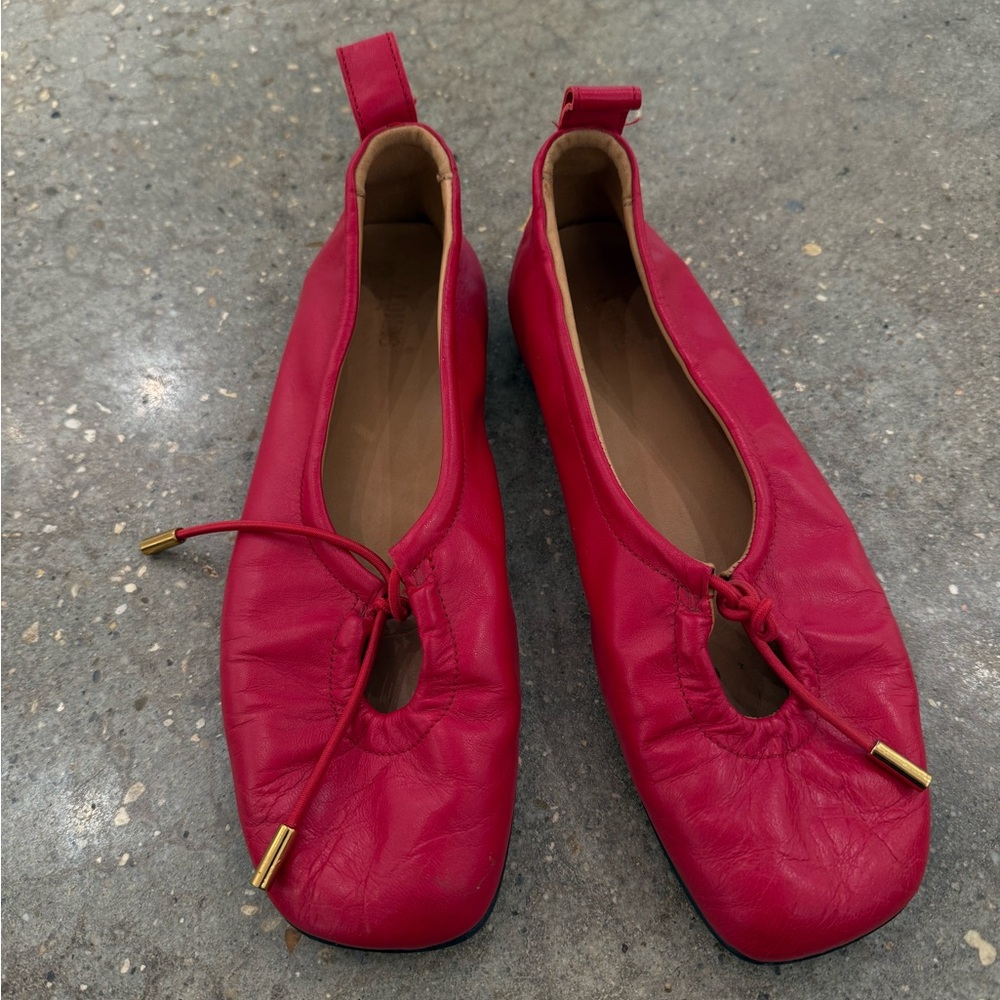 ALOHAS Red Leather Flats